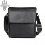 GT-7055A กระเป๋าสะพายข้างผู้ชาย หนังแท้ สีดำ