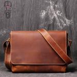 RV-1052 กระเป๋าสะพายข้าง หนังนูบัค สีน้ำตาล