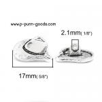 กระดุมโลหะ กระดุมหมวกคาวบอย 17 มม. สีเงินโบราณ