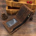 GT-8056 R กระเป๋าสตางค์ผู้ชาย ใบสั้น หนังนูบัค