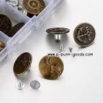 กระดุมยีนส์ กระดุมโลหะ 20 มม. สีทองเหลือง