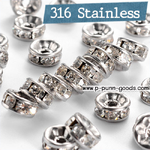 ตัวคั่นล้อเพชร 8มม. สแตนเลส ขอบตรง (316 Stainless Steel) - 1 ชิ้น