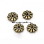 ลูกปัดคั่น 7มม. ดอกไม้ สีทองเหลืองโบราณ