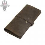 GT-8180 กระเป๋าสตางค์ผู้ชาย หนังนูบัค สีน้ำตาลเข้ม