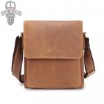 GT-7055 กระเป๋าสะพายข้างผู้ชาย หนังนูบัค สีน้ำตาล