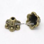 ฝาครอบลูกปัด 10มม. สีทองเหลืองโบราณ