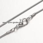 สร้อยโซ่ Snake Chain 1มม. 16" สีแพลทตินัม พร้อมตะขอก้ามปู