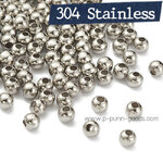 ลูกปัดสแตนเลส เม็ดกลม 4 มม. (Stainless Steel)