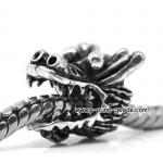 ลูกปัดหัวมังกร 13x11มม. สีเงินโบราณ