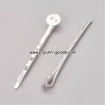 โครงกิ๊บติดผม 52 มม. แป้น 8 มม. สีเงิน