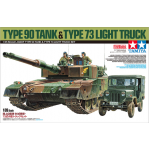 โมเดลรถถังทามิย่า ขนาด 1/35 Tamiya TA25186 JGSDF Type 90 Tank & Type 73 Light Truck Set