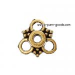 ฝาครอบลูกปัด ดอกไม้ 10มม. สีทองโบราณ