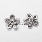 ฝาครอบลูกปัด ดอกไม้ 11.5มม. สีเงินโบราณ