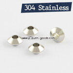 ลูกปัดสแตนเลส ทรงจานบิน 6x3มม. (Stainless Steel)