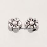 ลูกปัดคั่น 5.2 มม. ดอกไม้ สีเงินโบราณ