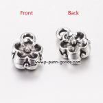 ตัวแขวนจี้ ดอกไม้ 6x8 มม. สีเงินโบราณ