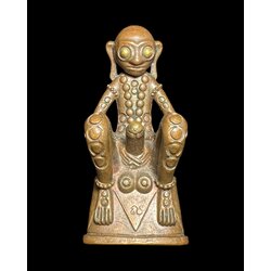 ไอ้งั่งเศียรโล้น (สำริดมงคล,ปัดเงา, สูง 3 นิ้ว) Bald Head Ngang (Golden Bronze,Brushed, Height 3 inches). SKU-03418