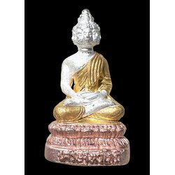 พระเศรษฐีนวโกฏิ (เนื้อสำริด, ชุบสามกษัตริย์) Phra Setthi Nawa Kot. (bronze material, 3K plated) SKU-02414