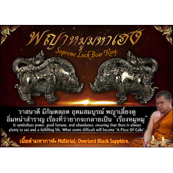 พญาหมูมหาเฮง (เนื้อดำมหากาฬ) Supreme Luck Boar King. (material:overlord black sapphire) SKU-03471
