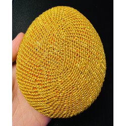 เบี้ยแก้หลวงปู่เจือ (ขนาดจัมโบ้, เชือกถักสีทอง) Bia Kae Luang Pu Juer (Jumbo size, Rope cover-Gold). SKU-01865