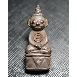 งั่งบุญ (เนื้อสำริดมงคล, รมดำ, อุดกริ่ง) Ngang Boon (Golden Bronze, Black Plated, Embedded With Bell). SKU-03091