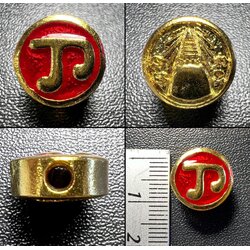 หัวนะโม (ขนาดใหญ่ สีทอง-ลงยาสีแดง) Na Mo head (Big size, Gold color-Red Longya) SKU-02127