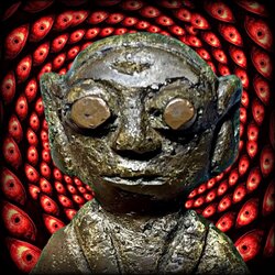 งั่งตาแดงจับลึงค์ Red-Eyed Ngang Holding Phallus. SKU-03759