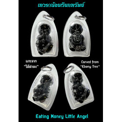 เทวดาน้อยเรียกทรัพย์ (ไม้ดำดง) Eating Money Little Angel (Ebony Tree) SKU-02718