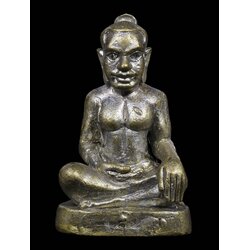 พระเจ้าชัยวรมันที่๗ (เนื้อชนวนสำริดโบราณ) King Jayavarman VII. (ancient bronze material) SKU-03504