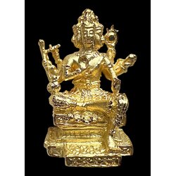 พระพรหม ลอยองค์ (พิมพ์ใหญ่, ชุบทองพ่นทราย) Brahma statue. (big size, sandblasted gold plated) SKU-01837