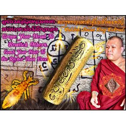 ตะกรุดพญาเหาคำคุ้มเกล้าจอมขวัญ Golden Louse King Takrud. SKU-02845