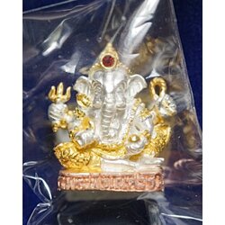 พระพิฆเนศวร (เนื้อสัมฤทธิ์ชุบสามกษัตริย์) Ganesha (Bronze Material, 3K Plated). SKU-03174