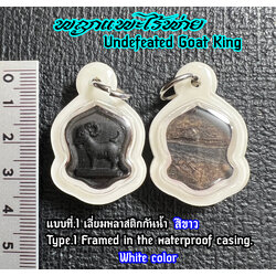 พญาแพะไร้พ่าย (แบบที่.1 เลี่ยมพลาสติกกันน้ำ: สีขาว) Undefeated Goat King (Type.1 Framed in the waterproof casing: White color) SKU-02767