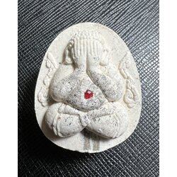 พระปิดตาเงินล้าน (เนื้อผงเกสรสีขาว, ฝังตะกรุด ) Millionaire Phra Pidta (Flower pollen powder, White color, Embedded with Takrud). SKU-03279