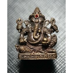 พระพิฆเนศวร (พิมพ์ใหญ่, เนื้อสัมฤทธิ์รมดำ) Ganesha (Big size, Bronze Material, Black Plated). SKU-03146