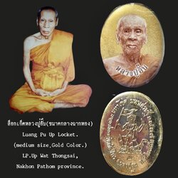 ล็อกเก็ตหลวงปู่อั๊บ (ฉากทอง) Luang Pu Up locket (Gold color) SKU-02705