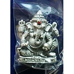 พระพิฆเนศวร (พิมพ์ใหญ่, เนื้อสัมฤทธิ์ชุบซาติน) Ganesha (Big size, Bronze Material, Satin Plated). SKU-03145