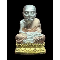 หลวงพ่อทวด ลอยองค์ 104 ปี (พิมพ์ใหญ่, เนื้อเงินขัดเงา ชุบสามกษัตริย์) Luang Pu Thuat Statue 104 Year (Big size, Silver-3kingdom color) SKU-02364