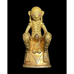 ไอ้งั่งเศียรโล้น (ทองทิพย์,ปัดเงา, สูง 3 นิ้ว) Bald Head Ngang (Magic Brass,Brushed, Height 3 Inches). SKU-03420