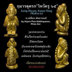 กุมารดูดรก (รุ่นไหว้ครู ๖๕, ทองดอกบวบ) Eating Placenta Kuman Thong (Serie: Wai Kru 65, Brass) SKU-02974