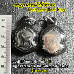 พญาแพะไร้พ่าย (แบบที่.1 เลี่ยมพลาสติกกันน้ำ: สีดำ) Undefeated Goat King (Type.1 Framed in the waterproof casing: Black color) SKU-02766