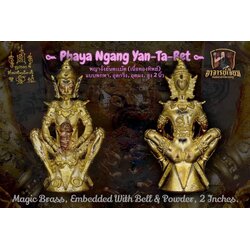 พญางั่งยันตะเบ๊ด (เนื้อทองทิพย์, สูง 2 นิ้ว) Phaya Ngang Yan-Ta-Bet (Magic Brass, Embedded, 2 inches.) SKU-02850