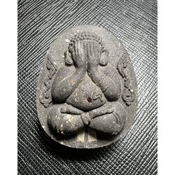 พระปิดตาเงินล้าน (เนื้อผงใบลานสีดำ, ฝังตะกรุด) Millionaire Phra Pidta (Black palm leaf powder, Embedded with Takrud). SKU-03277