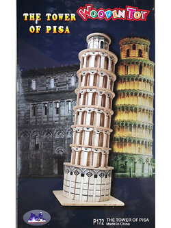Dinokids3D ตัวต่อไม้ 3 มิติ หอเอนเมืองปิซ่า Leaning Tower of Pisa จิ๊กซอว์ไม้ โมเดลไม้ 3 มิติ
