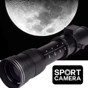 กล้องดูดาว กล้องดูนกระยะไกล ใช้กับกล้อง DSLR Canon Nikon Sony Fuji 420-800mm F / 8.3-16 Manual Zoom Telephoto By Sport Camera