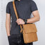 GT-1066B กระเป๋าสะพายข้าง หนังนุบัค สีน้ำตาล