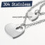 สร้อยคอ Stainless Steel เส้นคู่ จี้หัวใจ 16 นิ้ว