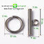 ตะขอไอโอ สแตนเลส 15 มม. #ห่วงง้างเปิดได้ (Stainless Steel)