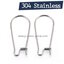 ก้านต่างหูสแตนเลส แบบห่วงยาว 25x12 มม. (304 Stainless Steel)