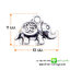 จี้ช้างอักษรโอม 11x13 มม. สีเงินโบราณ